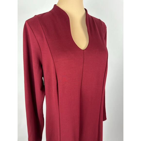 J Jill Size Medium Wearever Double-Face Jersey Dress in Crimson Red Quiet Luxury - Picture 5 of 12